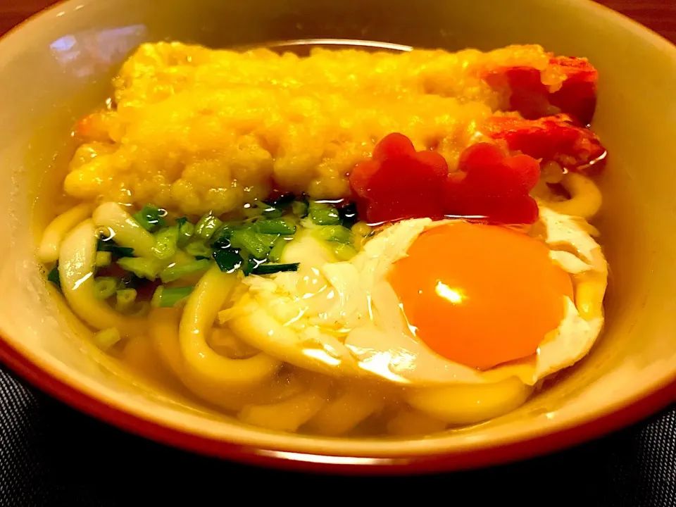 #年越しうどん#うどん#えび天#ネギ#卵|Ku-さん