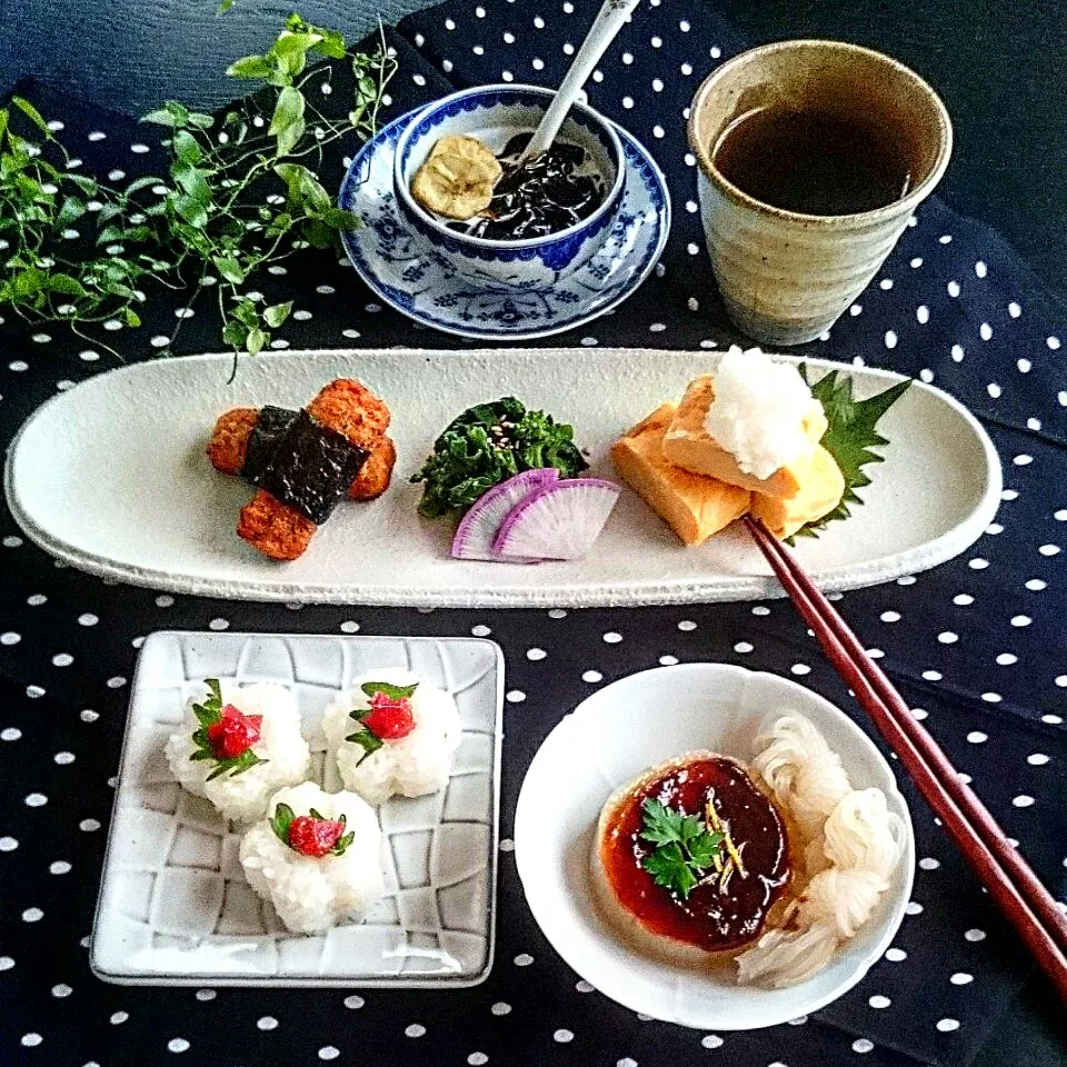 ふろふき大根の味噌田楽と菜花のおひたしの昼ごはん🎶|瑞さん