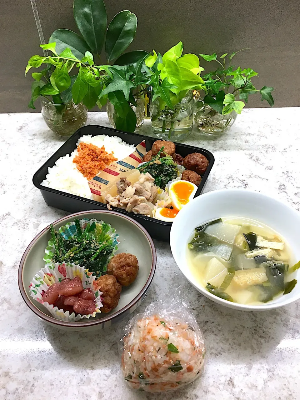 Snapdishの料理写真:2019/1/18パパ弁＆高三長女試験前日ランチ|あくびママさん