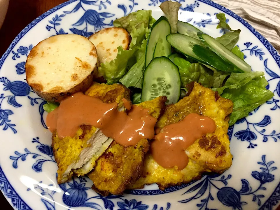 チキンピカタ カレー味|さんだーさん