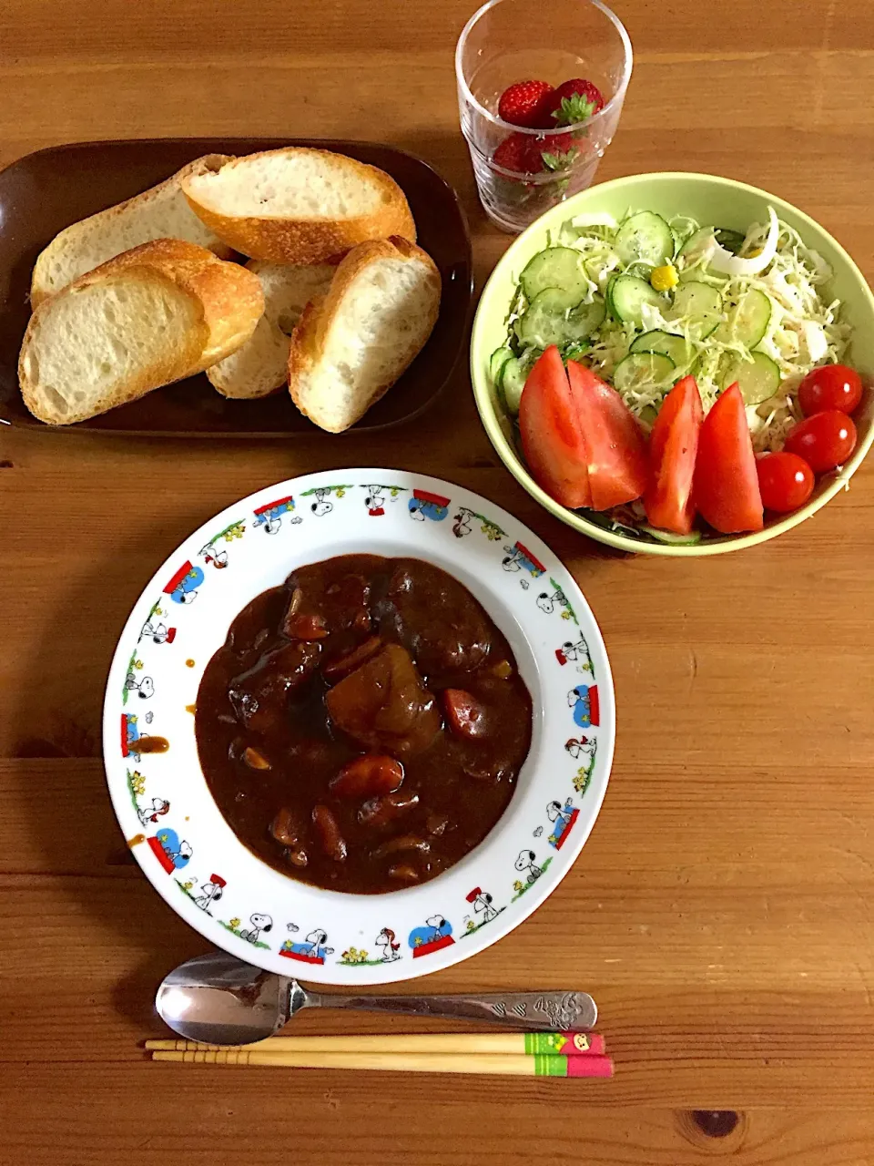 晩ごはん。ビーフシチュー定食。|みぽさん