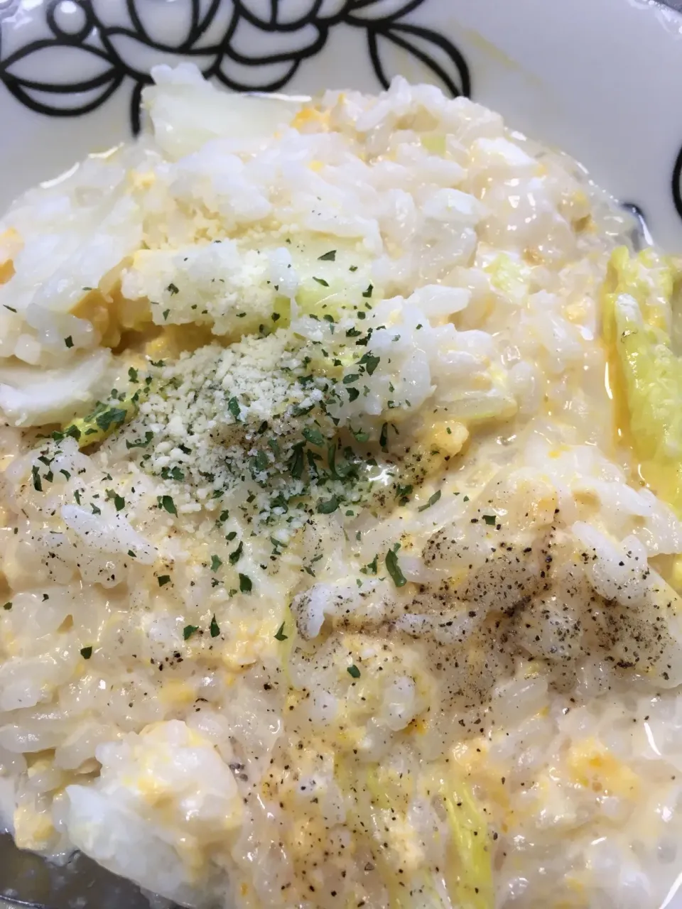 カルボナーラ風リゾット🍳|ちぐあささん