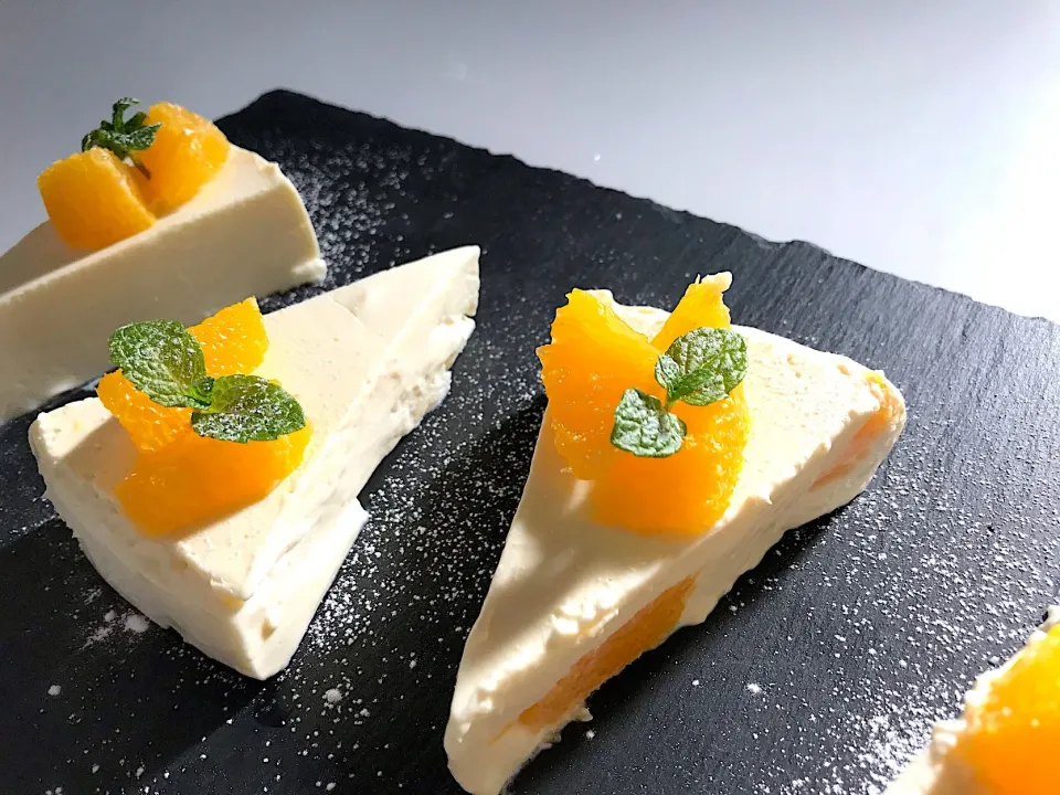 ネーブルとグレフルのレアチーズケーキ🍊|accoさん