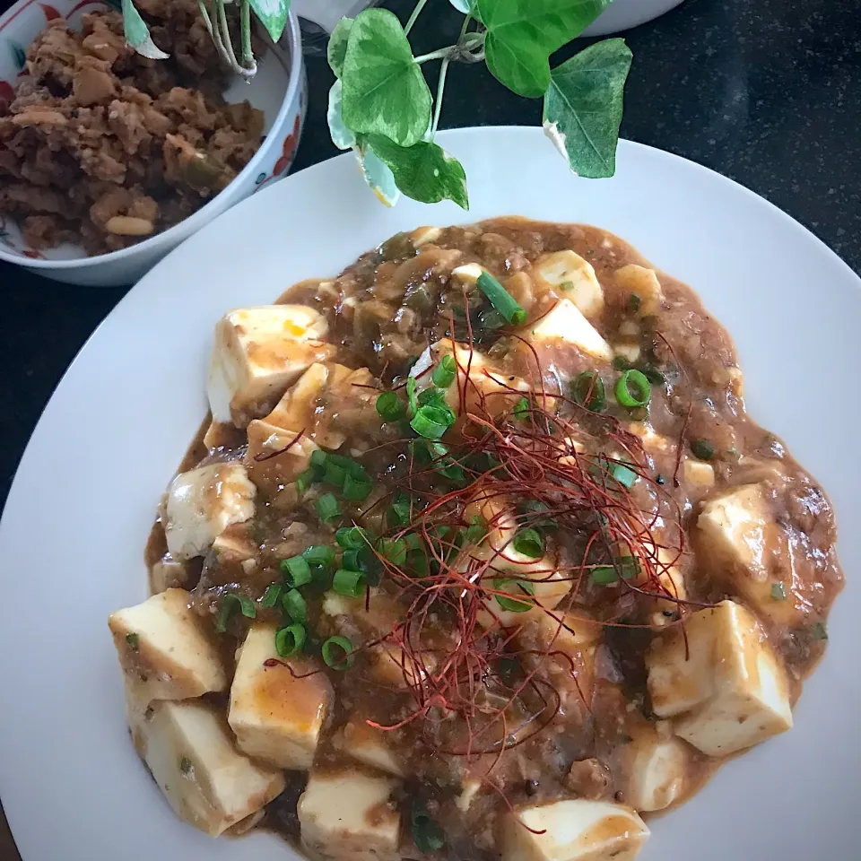 肉みそから作った麻婆豆腐
花山椒たっぷり加えて|シュトママさん