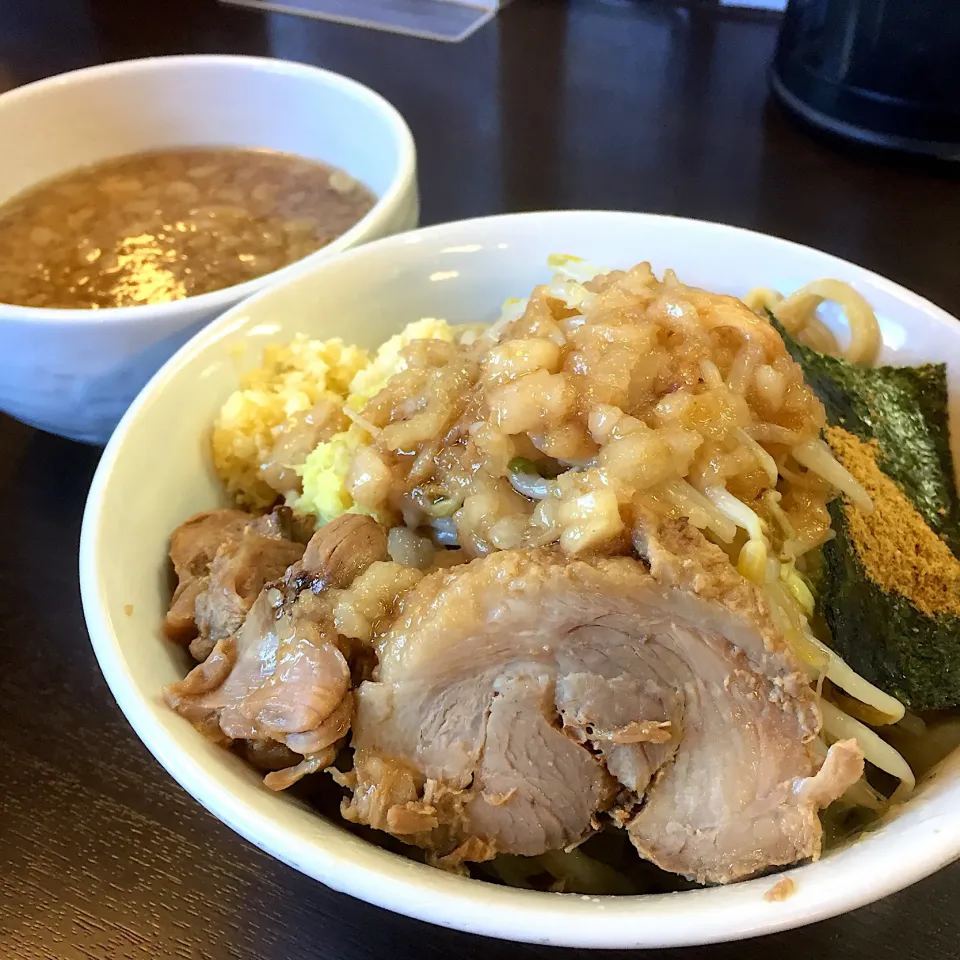 どでん大宮西口店でつけ麺食べてきたよ🍜 つけ麺200㌘ コールは、ニンニク、ショウガ、アブラ、魚粉|NOMU'S キッチン🍳さん