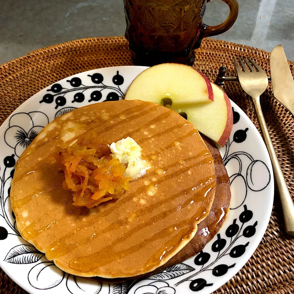 Snapdishの料理写真:朝ごホットケーキ🥞(ﾟ∀ﾟ)
#朝ごはん#朝ごぱん#金柑ママレード|nao子さん