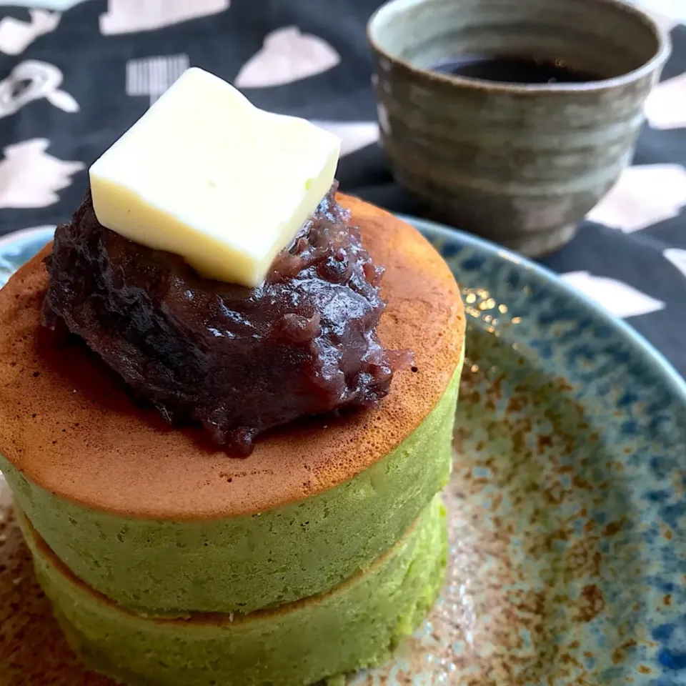 抹茶の厚焼きパンケーキ|satominさん