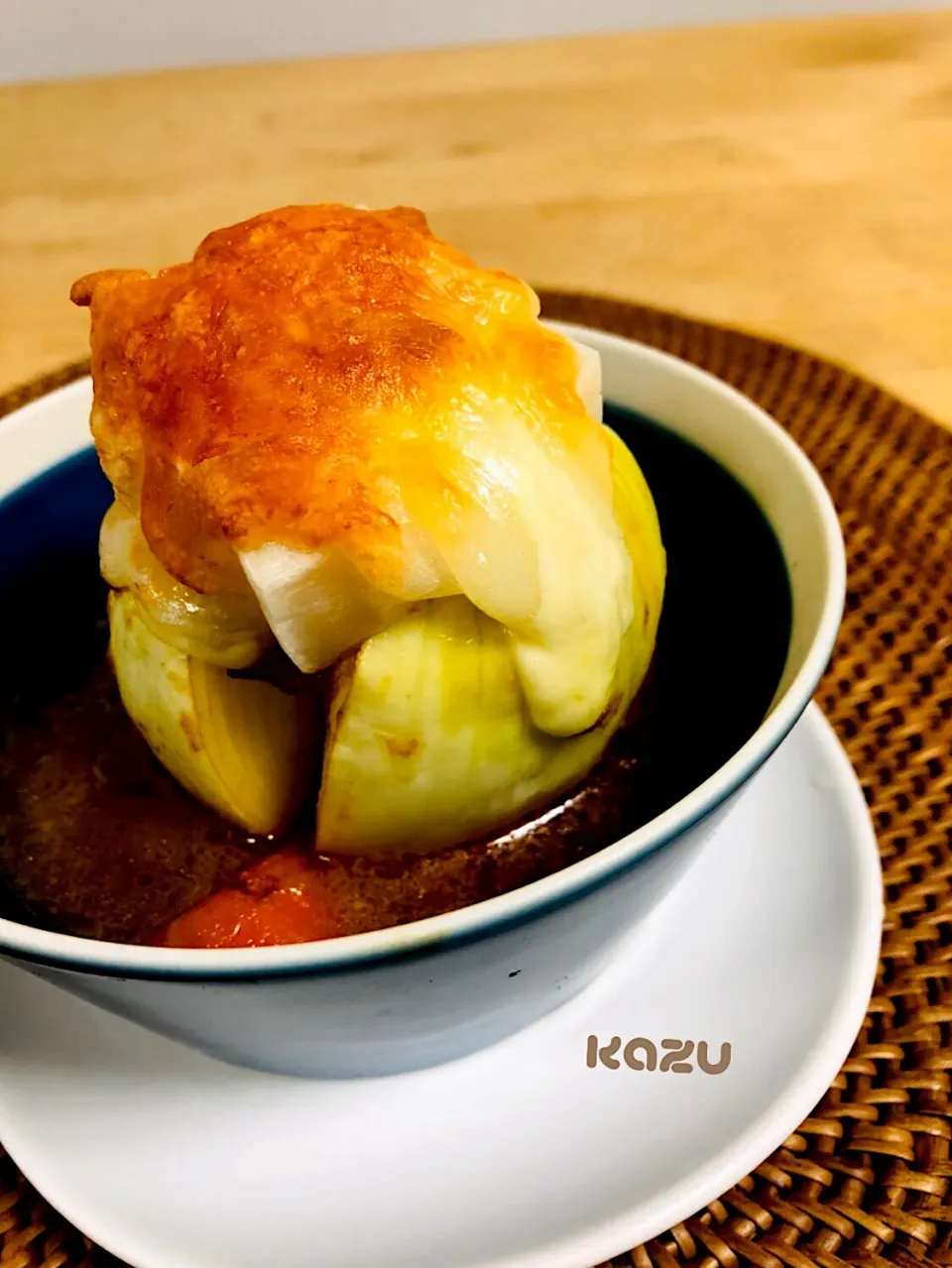 オニオンカレー餅グラタンスープ|かずきっちんさん