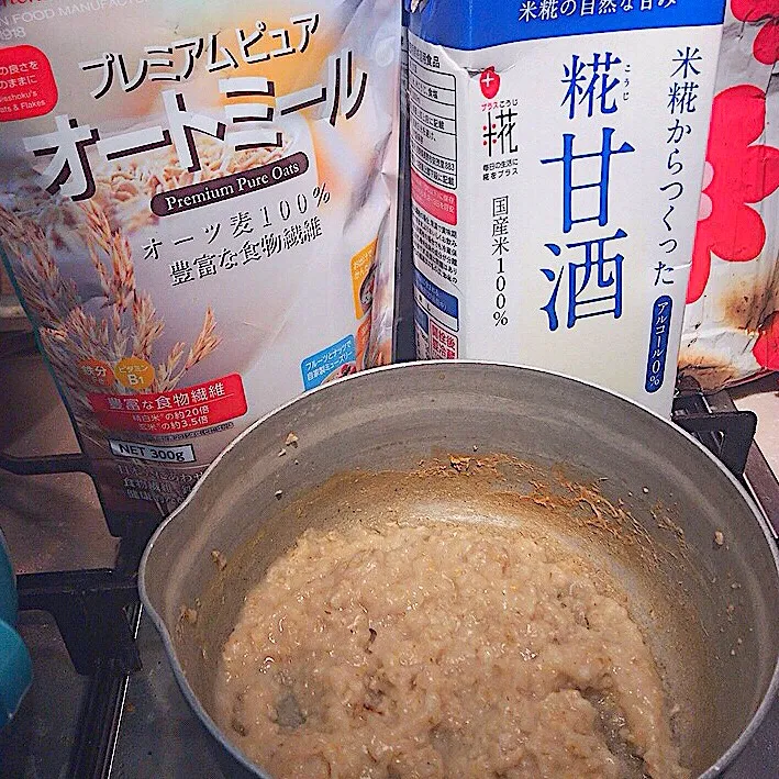 甘酒でオートミール🥣😋 #マルコメ糀甘酒|ほのみさん