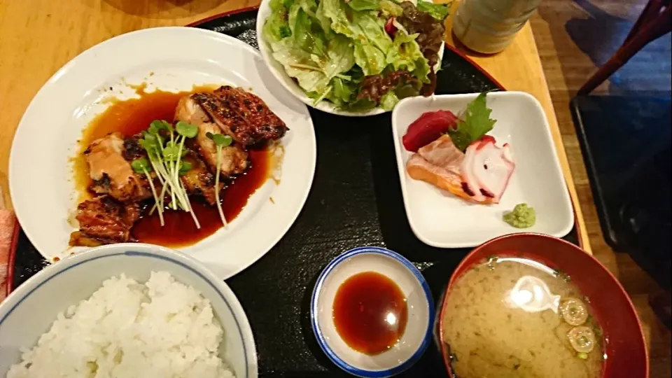 若鶏炭焼定食|りくさん