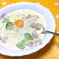 Snapdishの料理写真:糖質ゼロ麺で豆乳味噌クリームうどん|西川 真穂さん