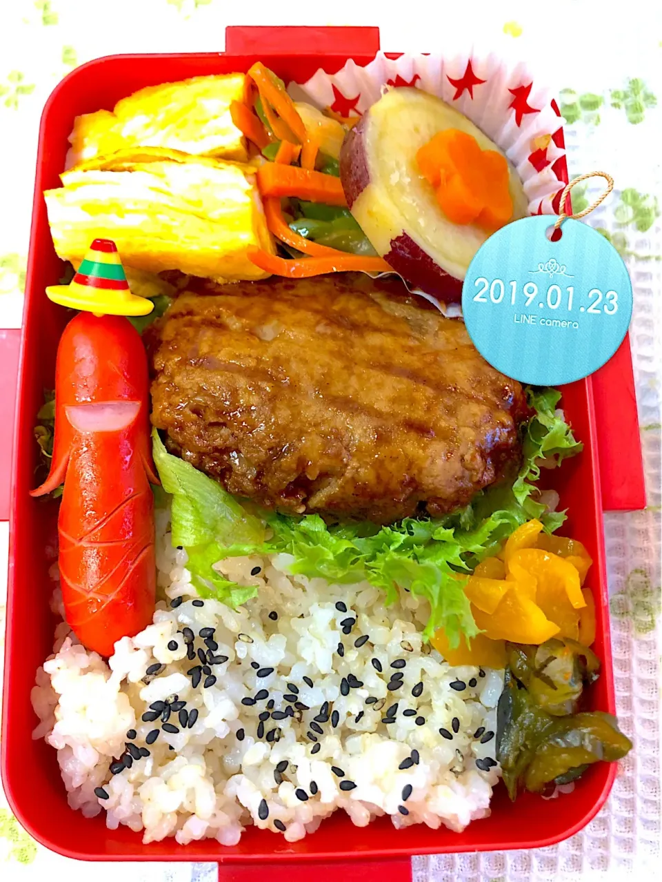 チーズハンバーグJKお弁当|harutomomamaさん