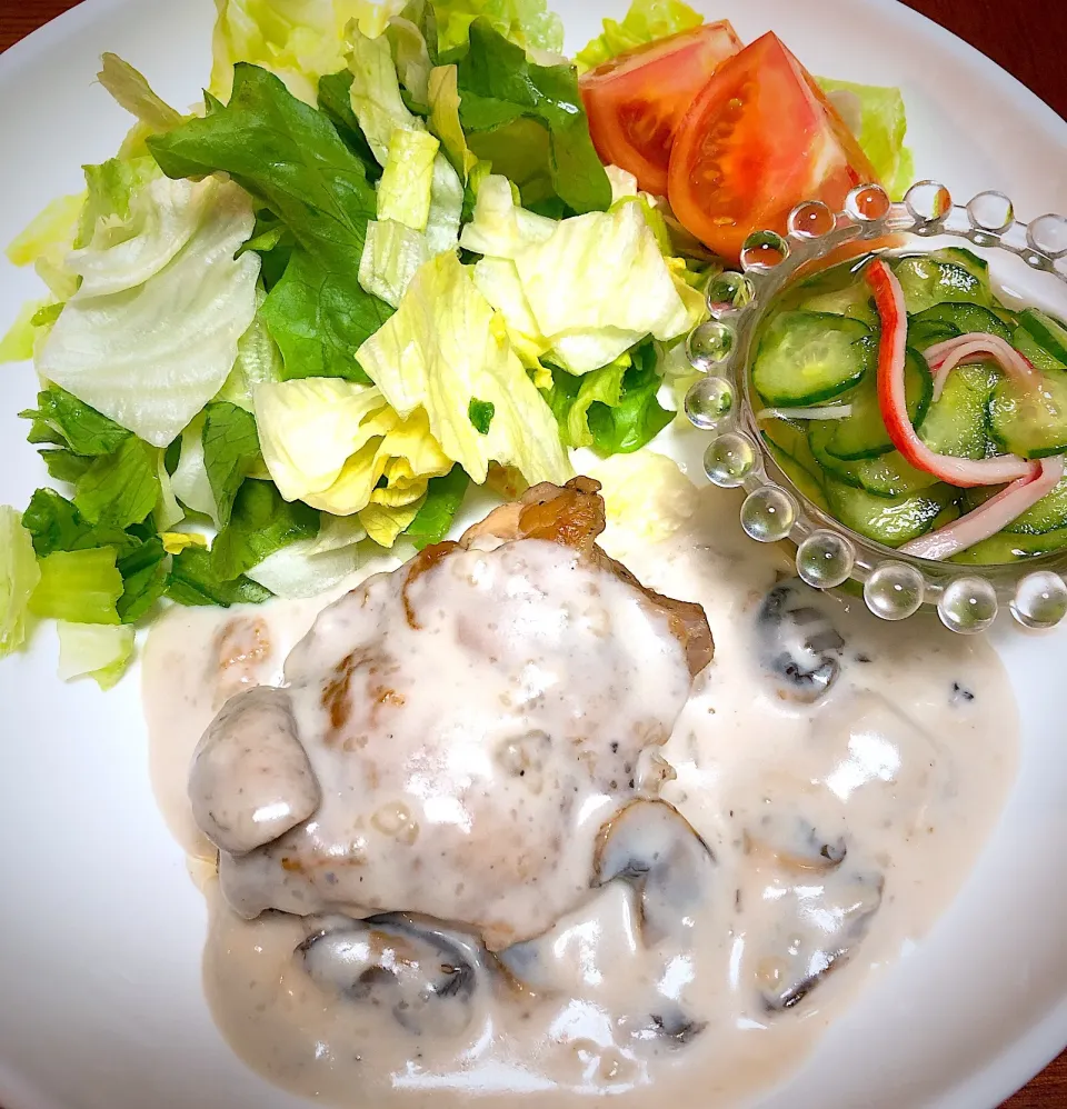 チキンのきのこ🍄クリームソース💓|かな。さん