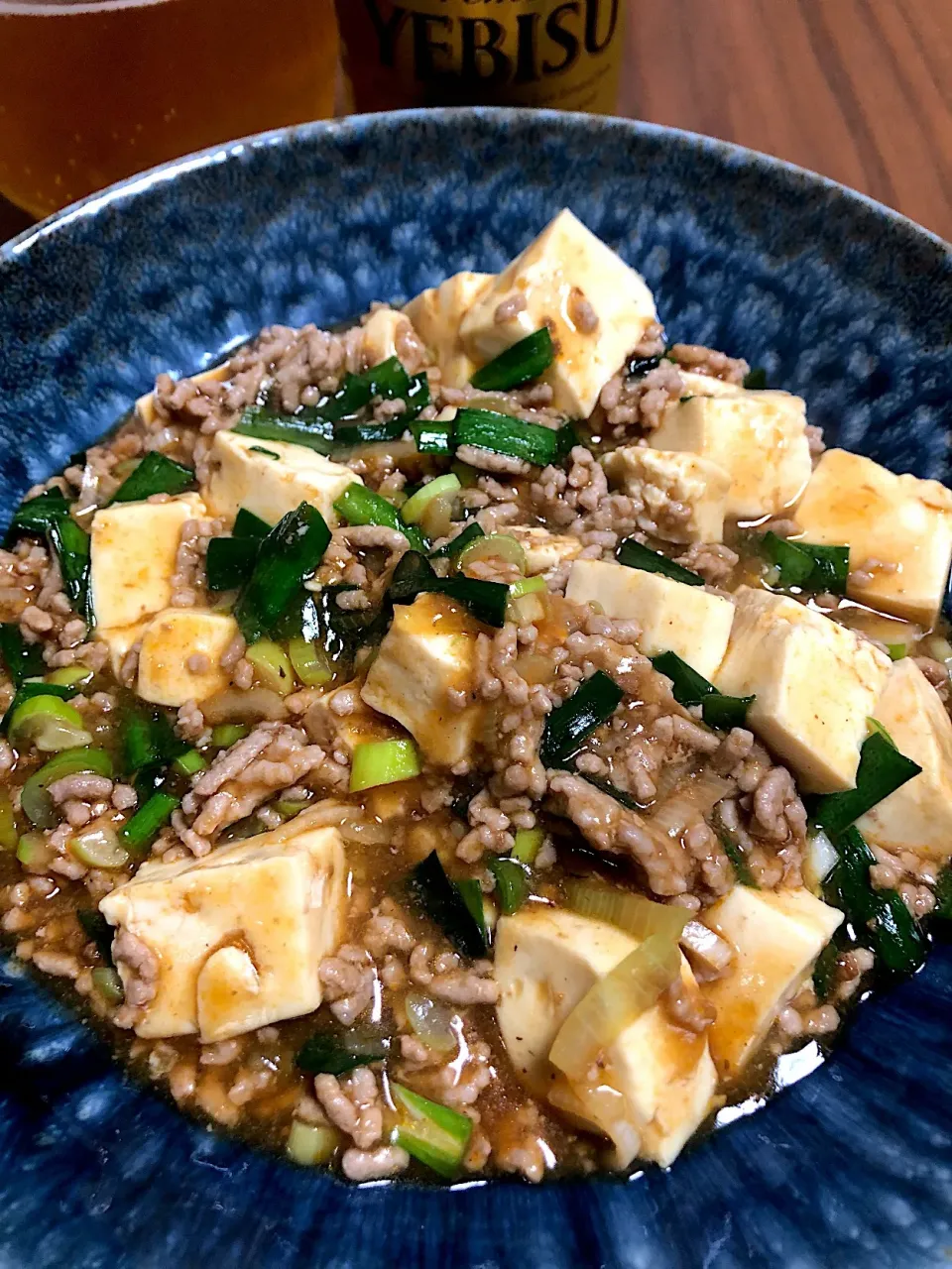 ひき肉たっぷりニラ麻婆豆腐🍺|ラックさん