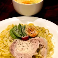 Snapdishの料理写真:つけ麺カルボナーラ！|カノコギさん