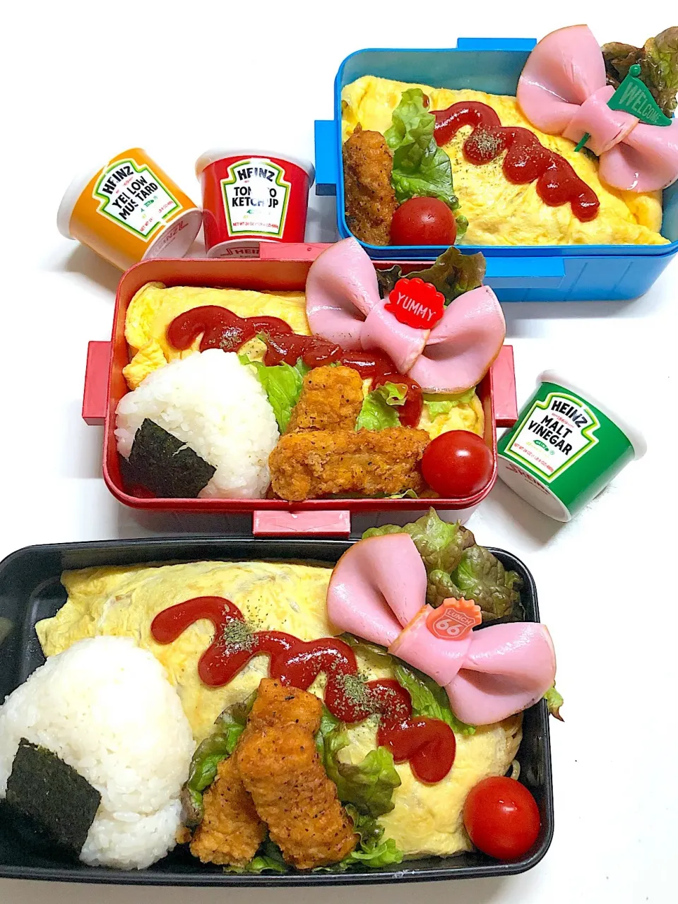 オムスパ弁当🍱|三姉妹のママさん