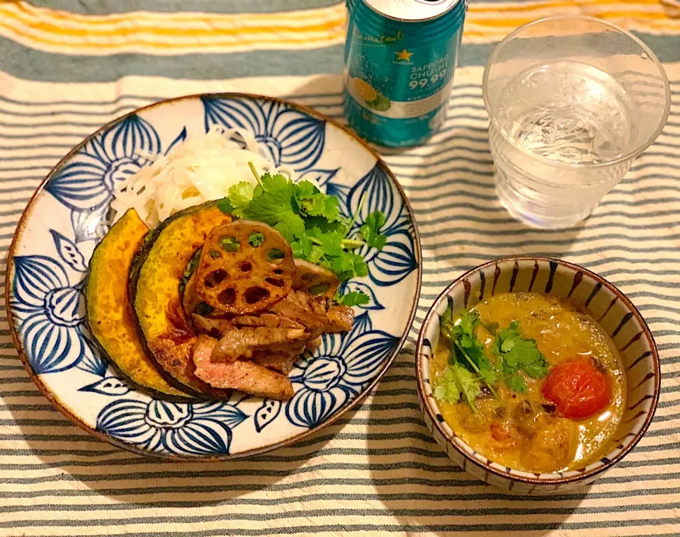 稲庭うどんdeグリーンカレーつけ麺|☆アスカ☆さん