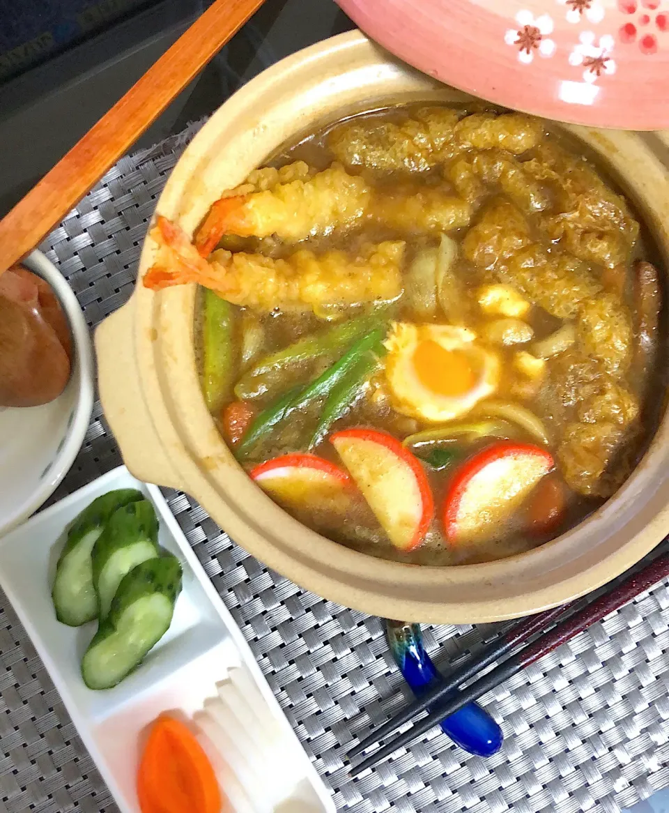 土鍋カレーうどん#カレーリメイク|ゆかりさん