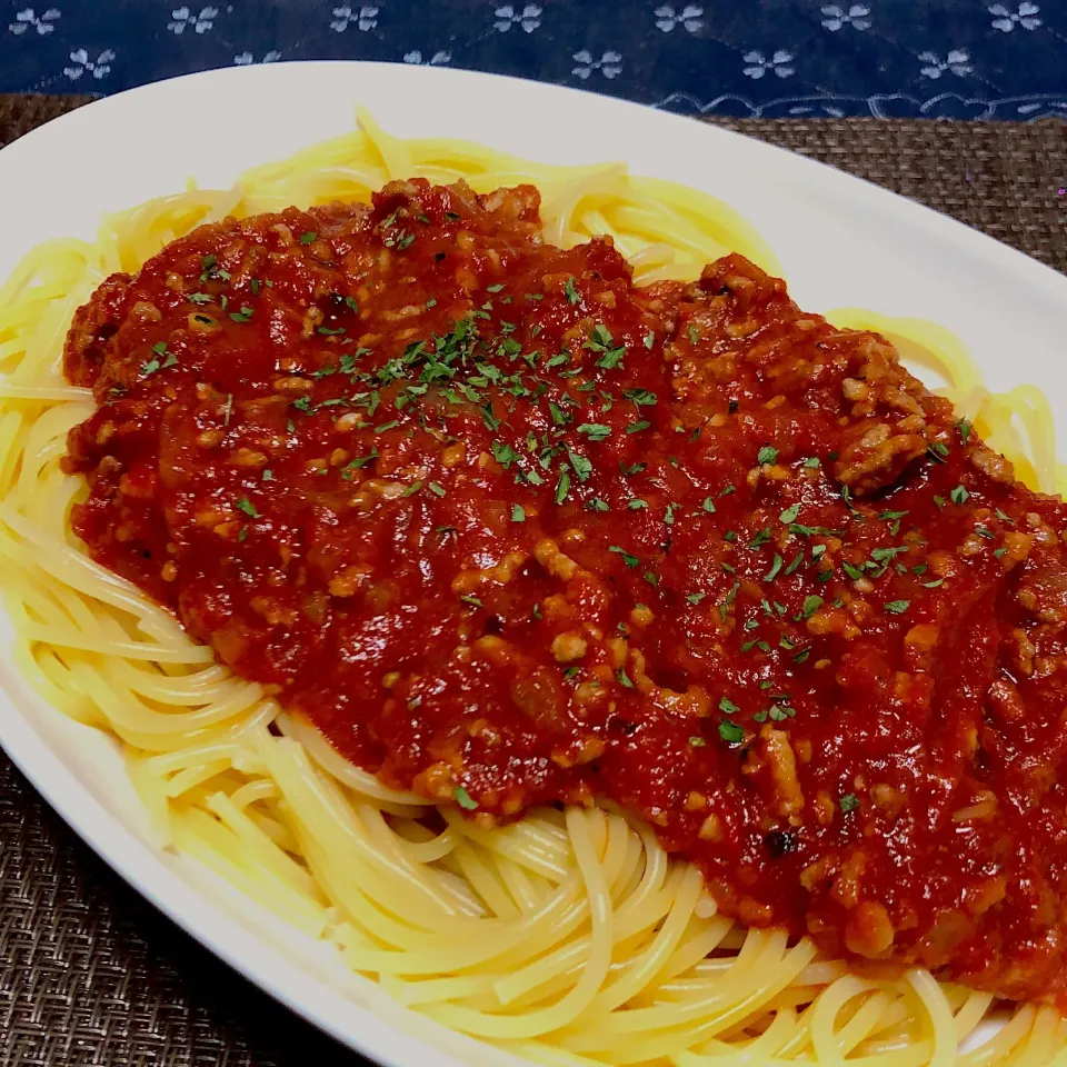 #ミートソーススパゲティ 
 #今日の晩御飯|ぴらこさん