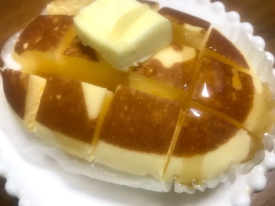 チーズ蒸しパンがホットケーキに（╹◡╹）|まゆさん