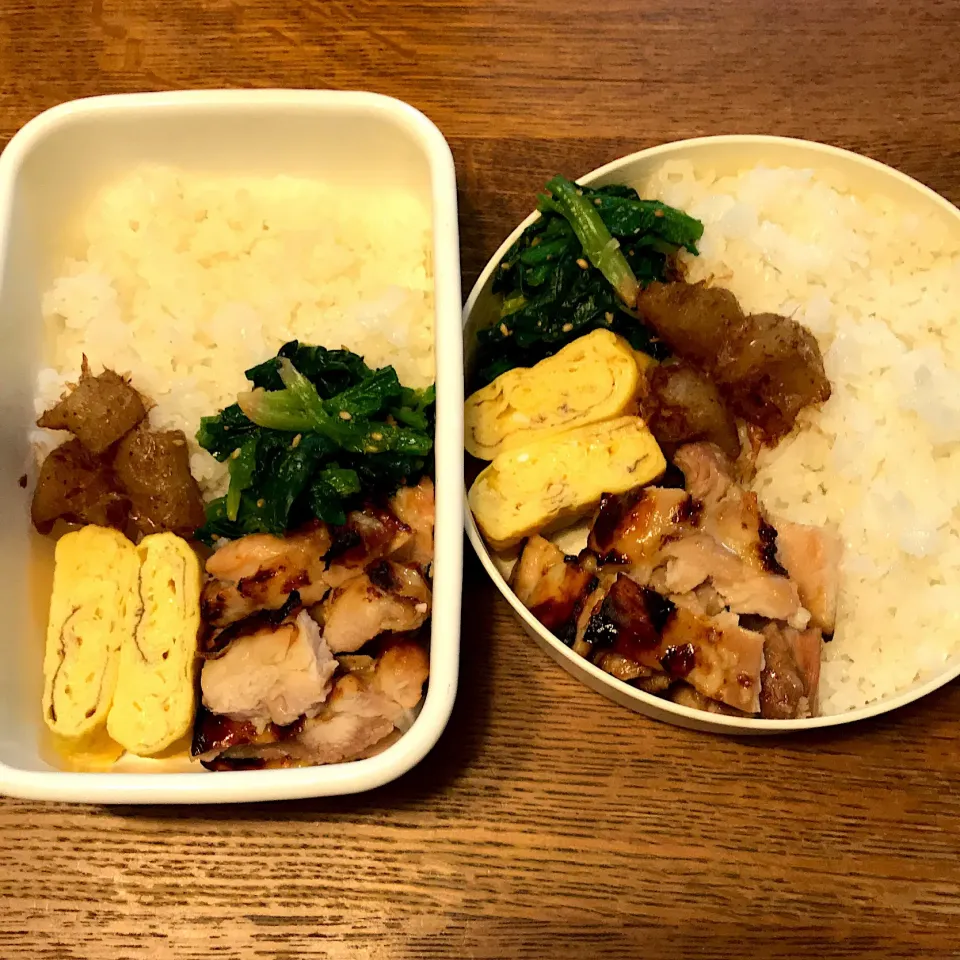 Snapdishの料理写真:父ちゃん&予備校生弁当|tenoaさん