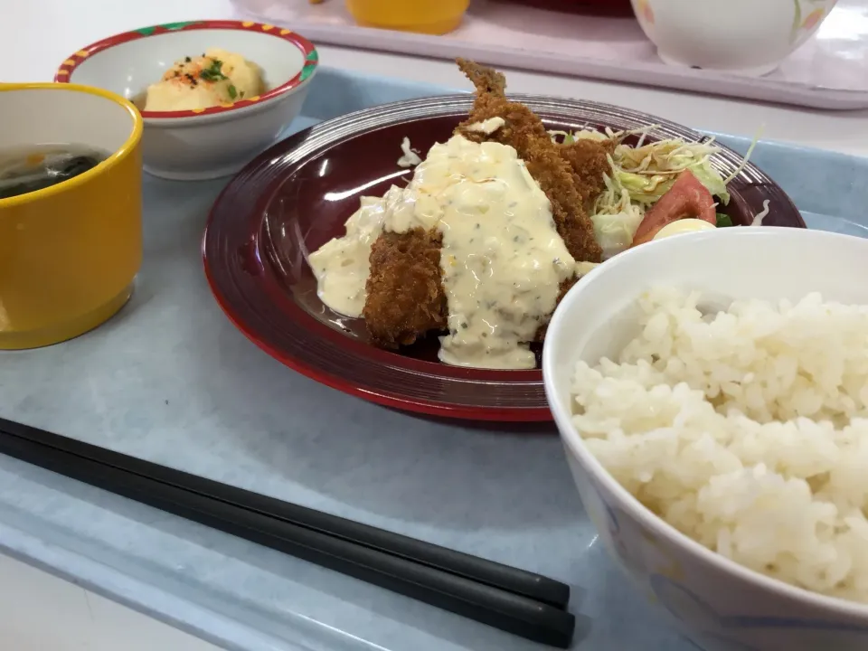 Snapdishの料理写真:アジフライ定食#東京女子体育大学|Sunさん