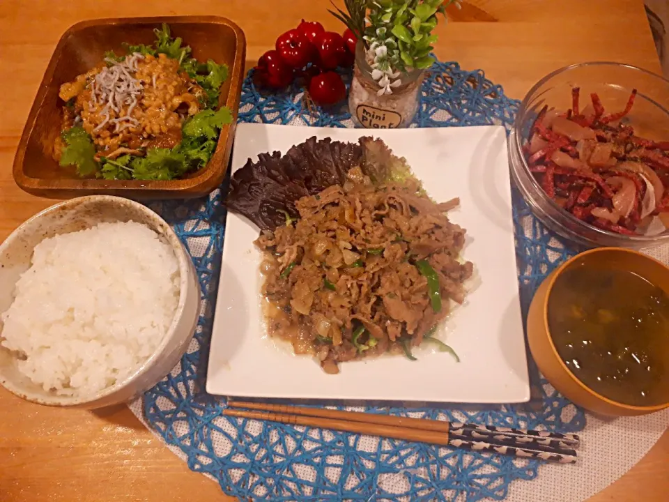 プルコギ✨わさびなの納豆サラダ✨ぶり紅大根の塩昆布あえ✨|mamamanmaさん