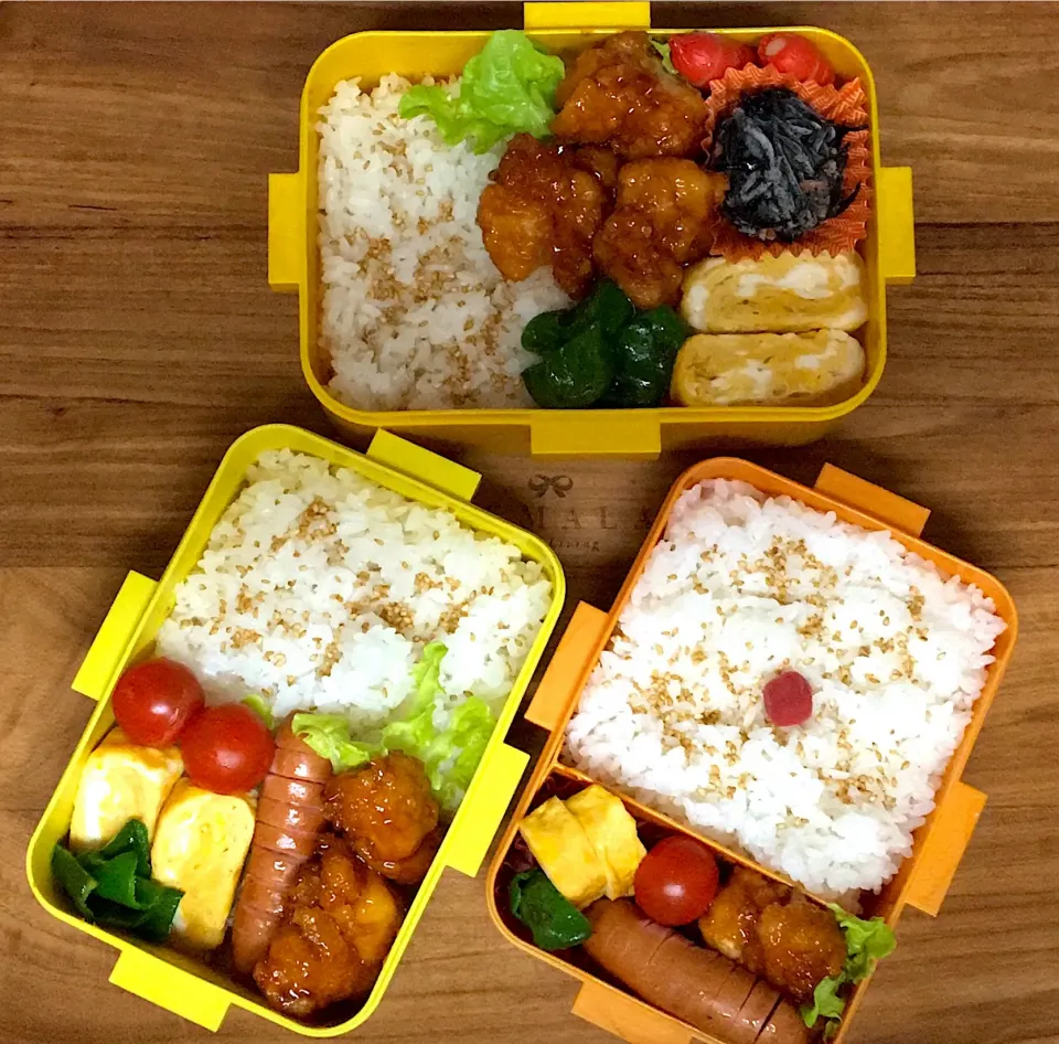 #中1女子弁当  #高校生男子弁当 #甘たれ唐揚げ|よちこさん