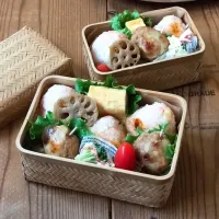 Snapdishの料理写真:明太子チーズ焼おにぎり弁当|sroknnaokoさん