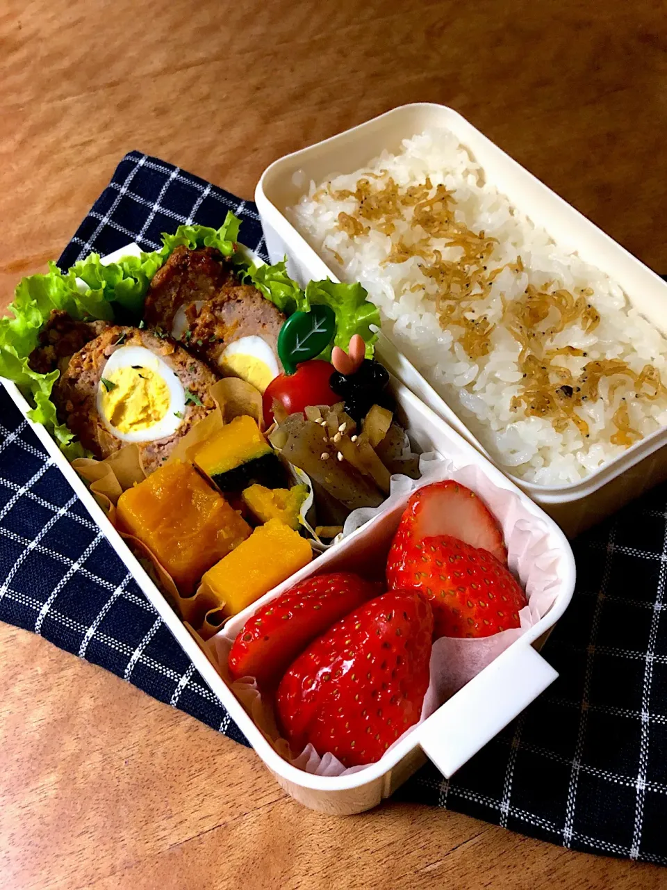 Snapdishの料理写真:うずらの卵包ハンバーグ弁当|Sakikoさん