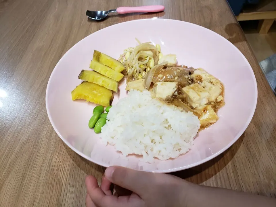 大豆もやしのナムルと豚バラと豆腐の甘醤油あん😍|kayoko.wさん