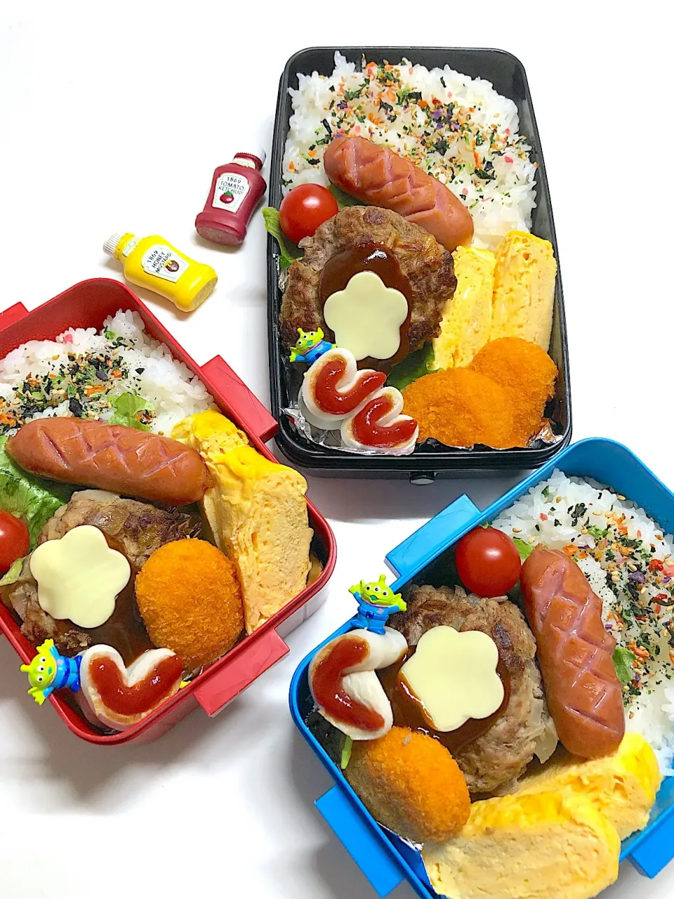 ハンバーグ弁当🍱|三姉妹のママさん