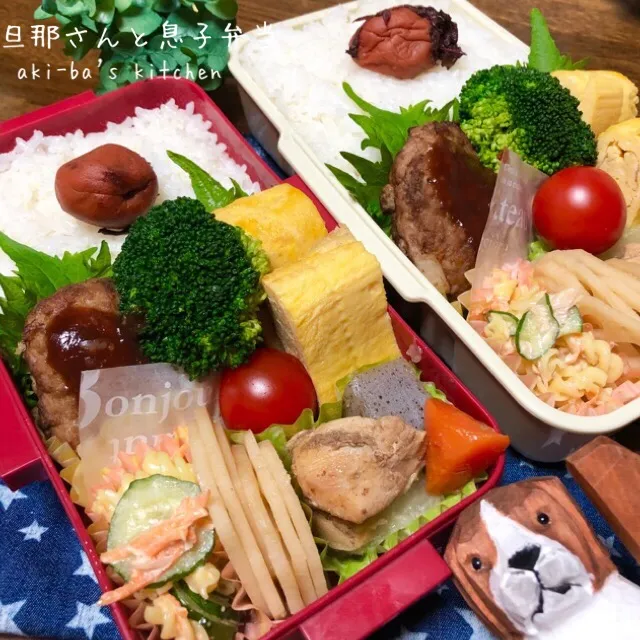 Snapdishの料理写真:旦那さんと息子弁当1/29|アキーバさん