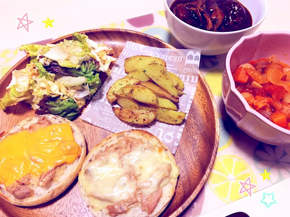 Snapdishの料理写真:🥯ディナープレート🥯|nacchan♪さん