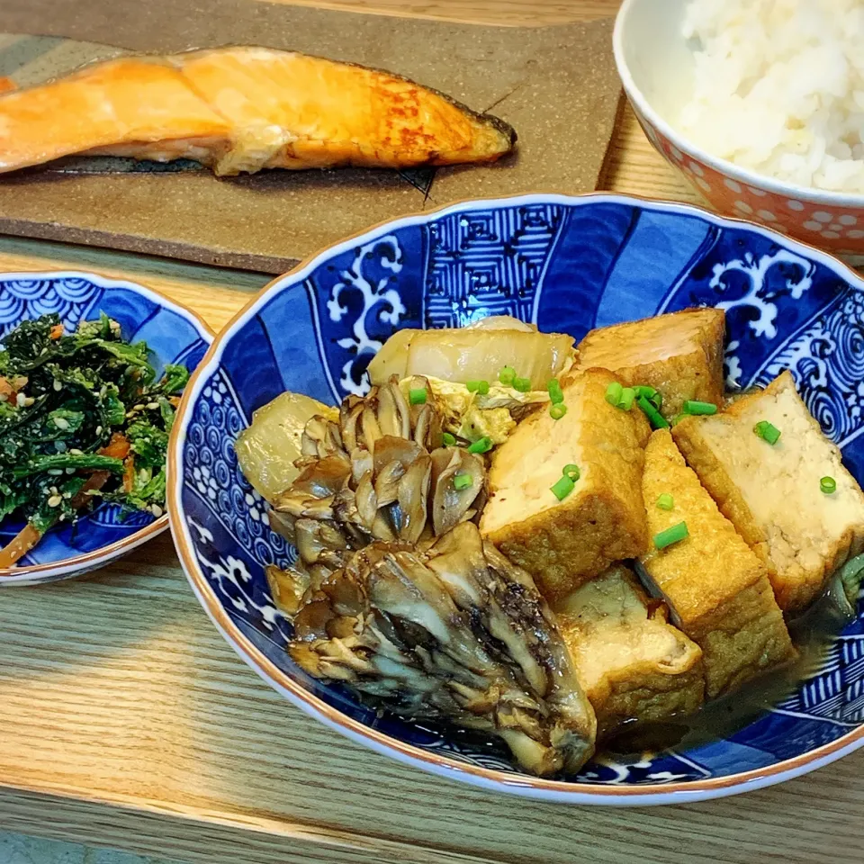 マイタケと白菜と厚揚げの煮物|アスママさん