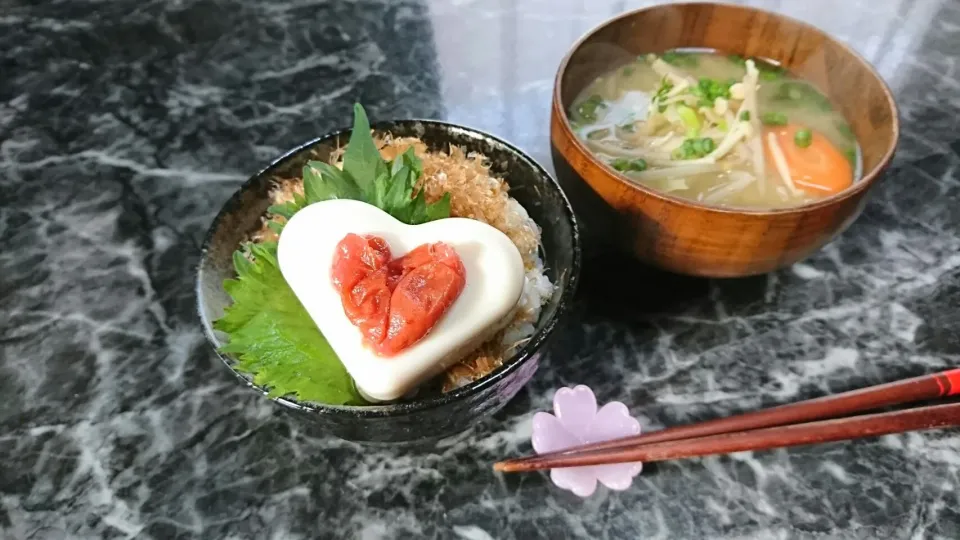 #豆腐ノッケ丼 #豆腐丼 #お味噌汁|ryoko_mさん