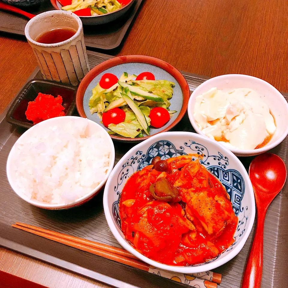 鶏肉と野菜のトマト煮込み定食|haruyokoさん