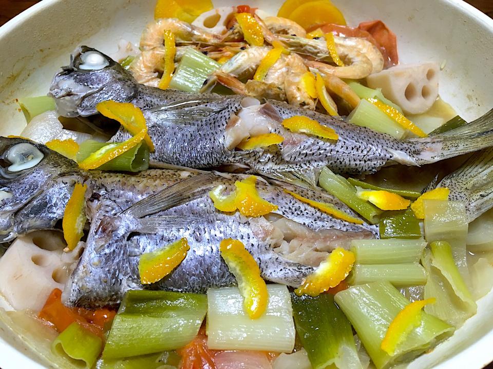 柚子薫る黒ムツ和風アクアパッツァ 芝海老入り ぱぴこ家 Snapdish スナップディッシュ Id 94c91a