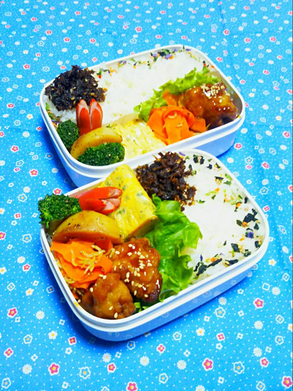 息子のお弁当(強制～青のり入り卵焼き😀)|かあたん(元ポップン)さん