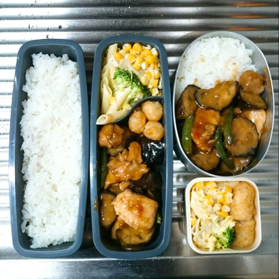 鶏肉と茄子の味噌炒め弁当|jun(・x・)さん