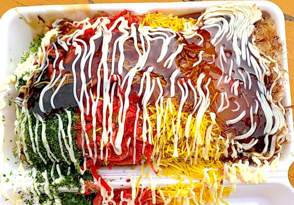 芸術的なお好み焼き♪ #広島風❤️ #お好み焼き|ざざさん