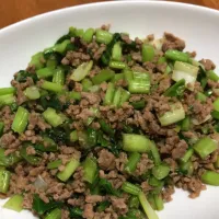 カブの葉っぱとひき肉炒め|namamaさん