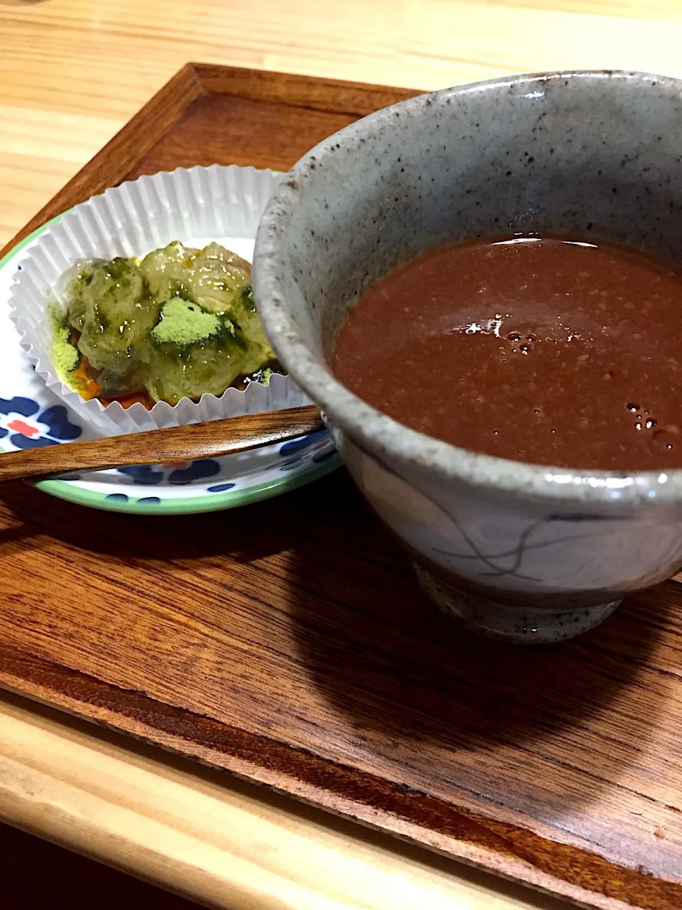 甘酒ココアと片栗餅の抹茶黒蜜がけ🍵|みっこちゃんさん