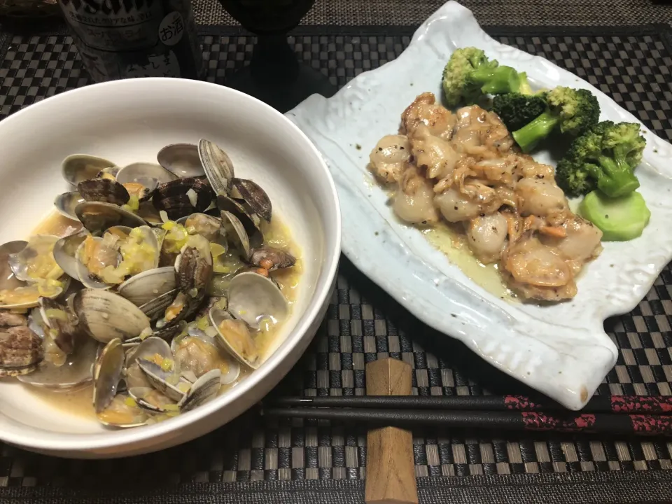 あさりの酒蒸し&ホタテマヨ|ななちんさん