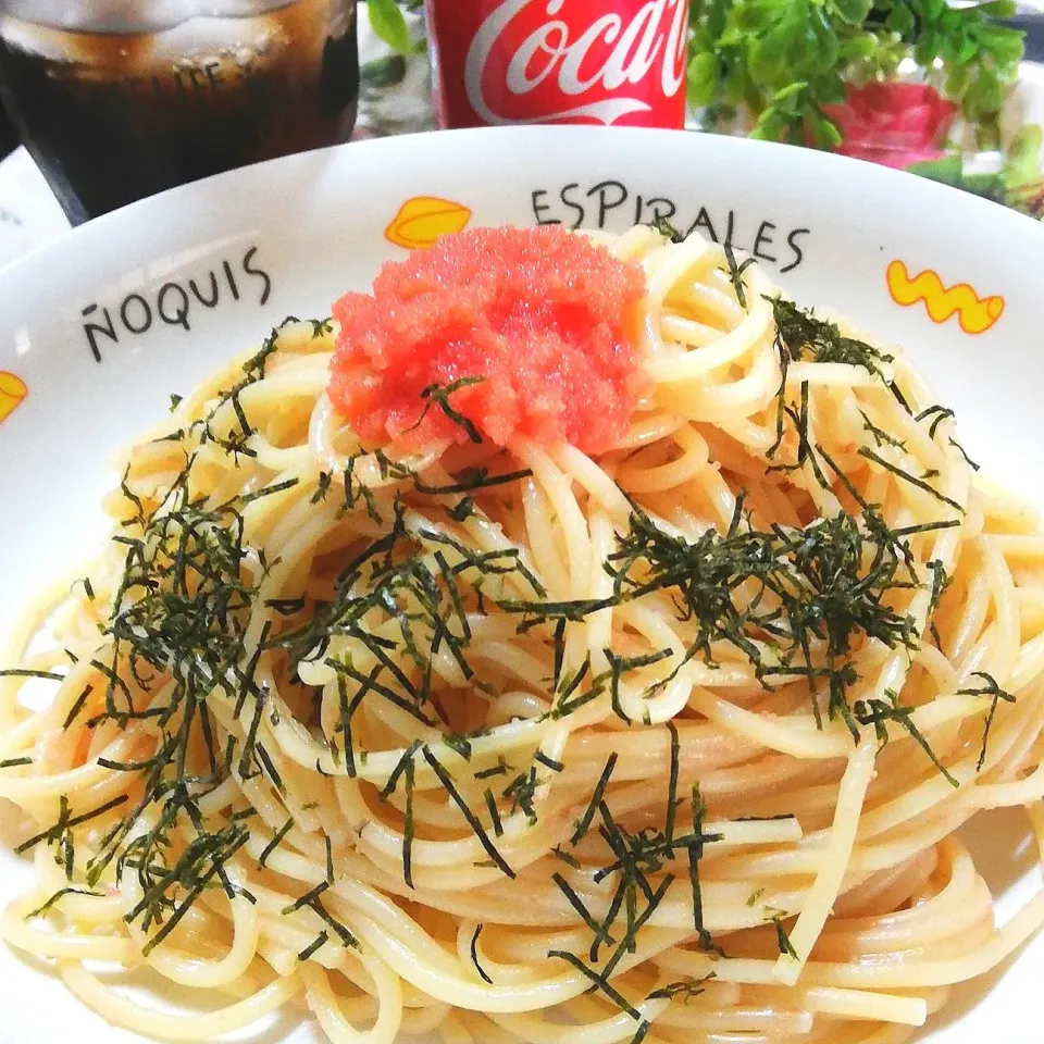 ランチ☀️🍴に明太子バターのパスタ(2/2)|海猫さん