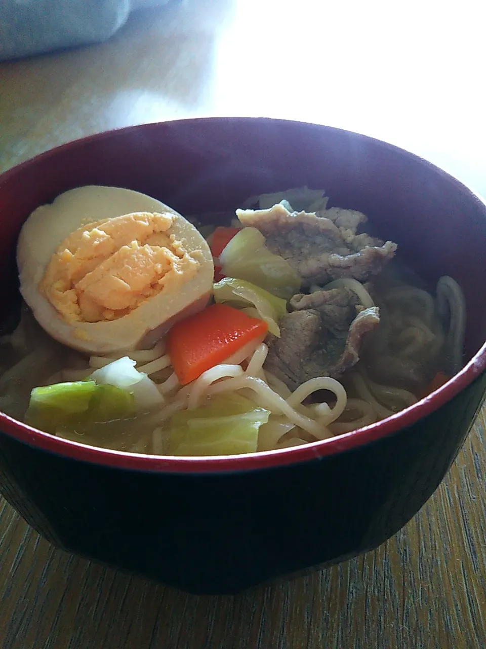 Snapdishの料理写真:野菜モリモリ！マルちゃん正麺 味玉つき|まきごろうさん