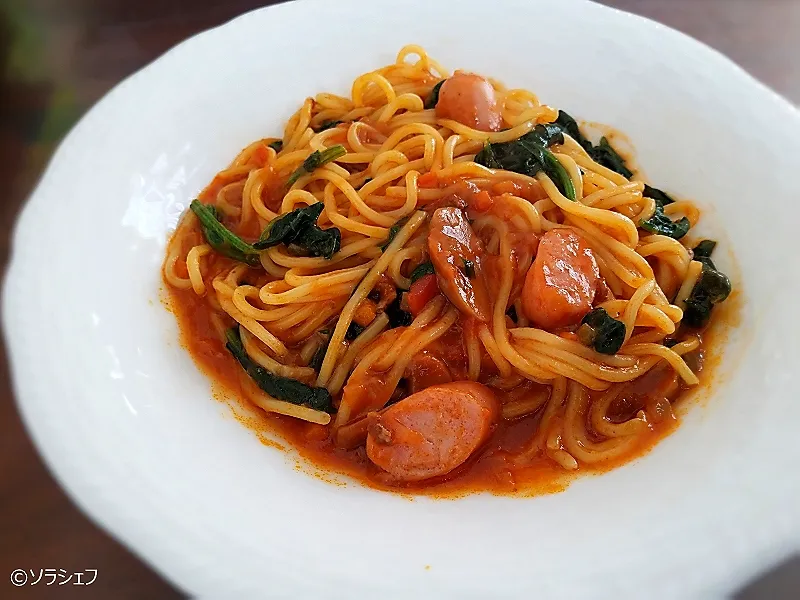 今日の昼ご飯はミートソースパスタだよ(*^^*)|ソラシェフさん