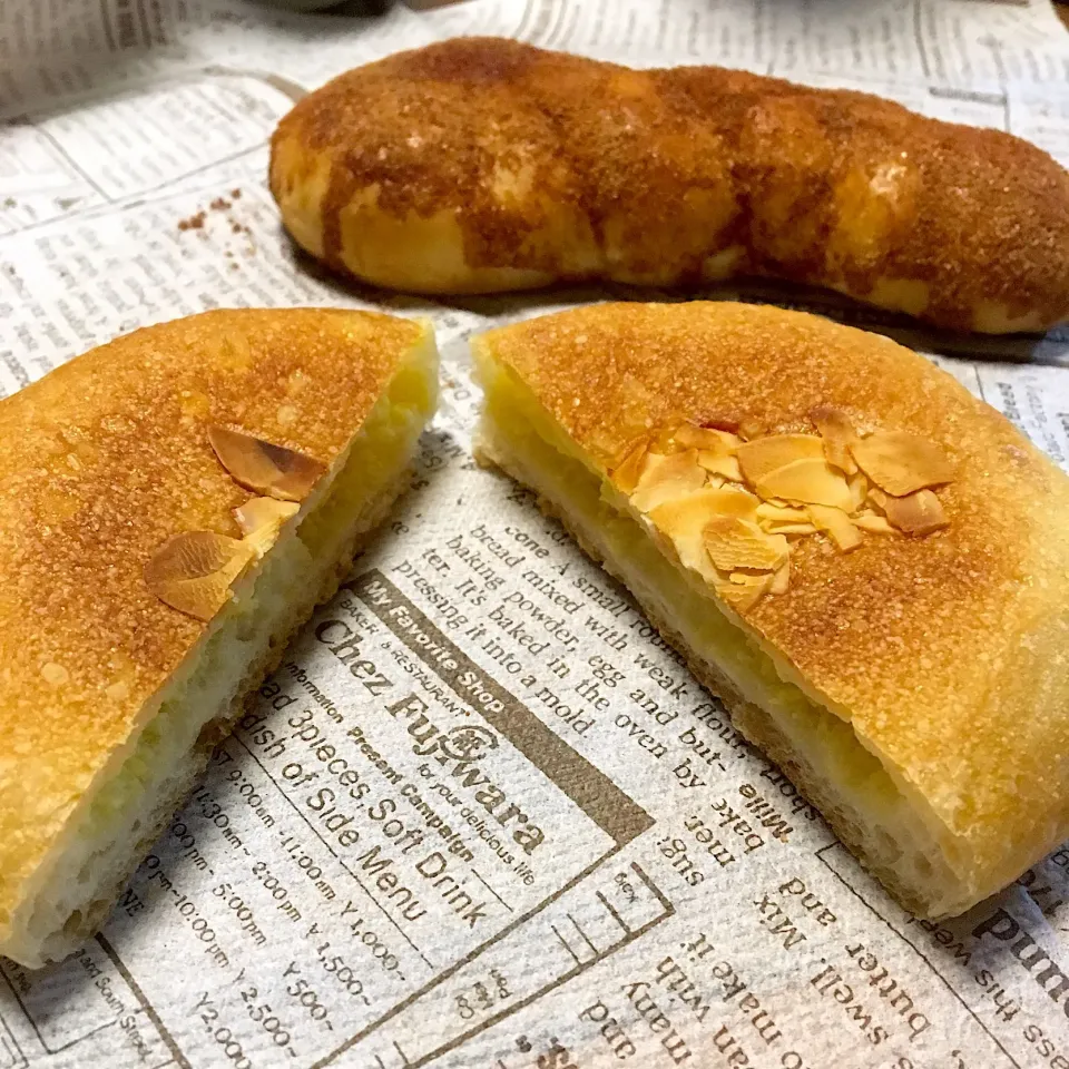 フランスパン生地のクリームパン🥖きなこ揚げパン|やさん