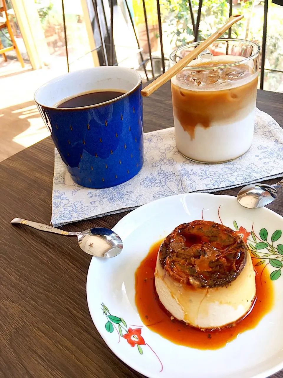 丸花豆倉の倉豆花丸(アールグレイプリン🍮)とカフェ・オ・レ＆アメリカンコーヒー|さくたえさん