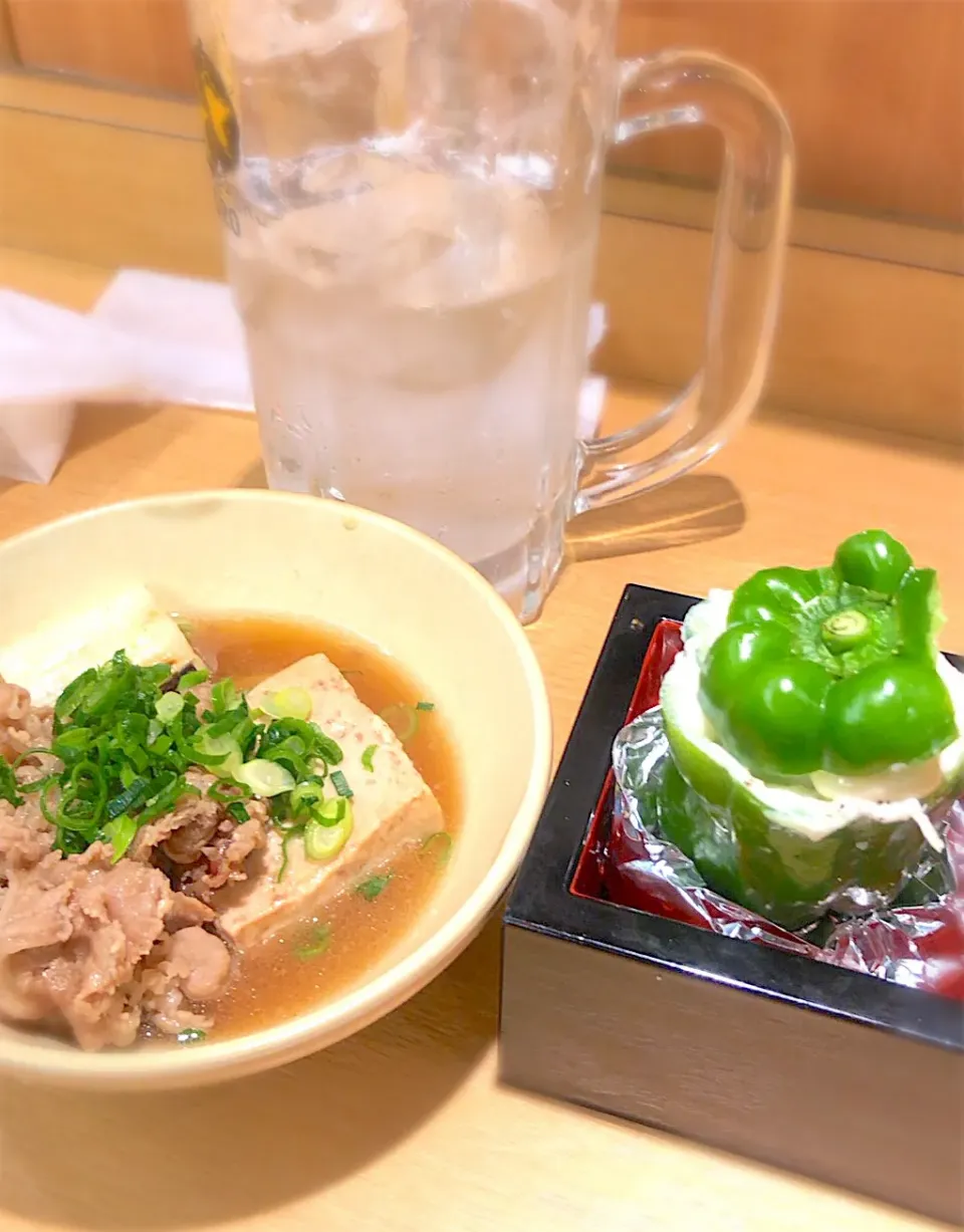 牛肉豆腐とピーマンポテトサラダ|あきちゃ☆彡さん